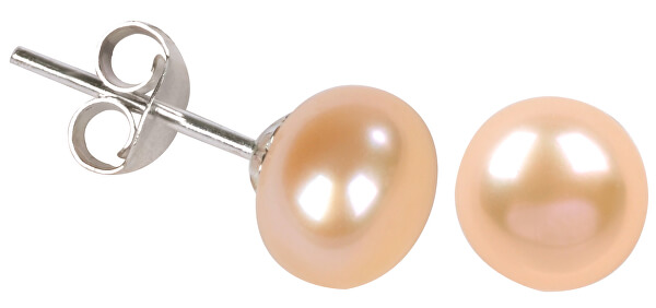 Cercei din perle reale somon JL0027
