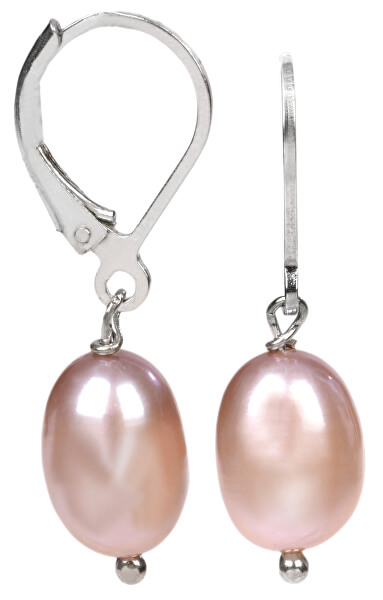 Silberne Ohrringe mit echter rosa Perle JL0145