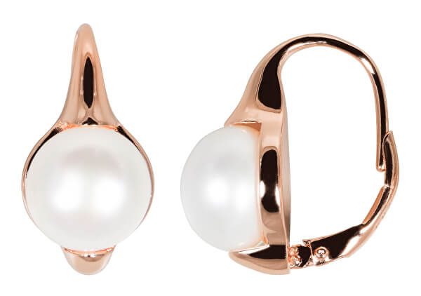 Bronze Ohrringe mit echten Perlen JL0533