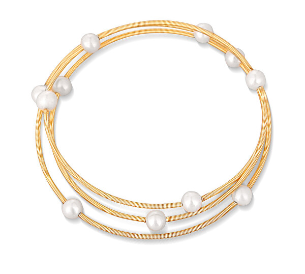 Bracciale placcato in oro rosa dorato con vere perle JL0756