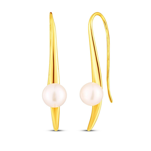 Elegantní pozlacené náušnice s perlami JL0856