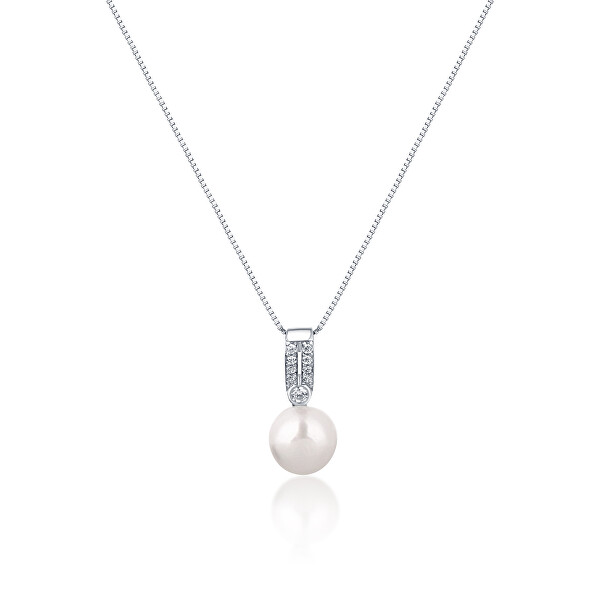 Colier elegant cu perlă adevărată și zircon JL0748 (lănțișor, pandantiv)