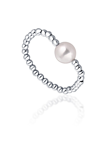 Minimalistický stříbrný prsten s pravou sladkovodní perlou JL0790