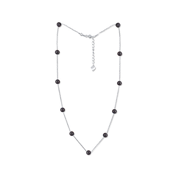 Halskette aus zarten 11 echten schwarzen Perlen JL0752