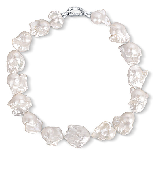 Neprehliadnuteľný strieborný náhrdelník z veľkých barokových perál JL0795