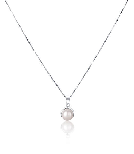 Nežný náhrdelník s pravou bielou perlou JL0676 (retiazka, prívesok)