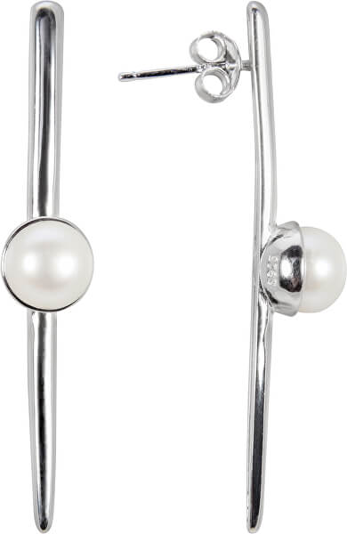 Originálne strieborné náušnice s pravou perlou JL0464