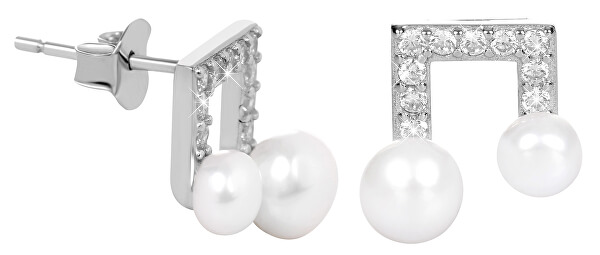 Orecchini in argento con vere perle e cristalli JL0414