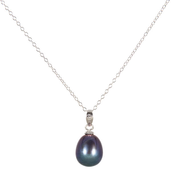 Stříbrný náhrdelník s modrou perlou JL0438 (řetízek, přívěsek)