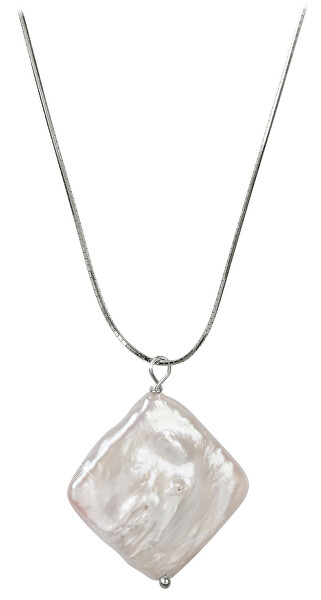 Strieborný náhrdelník s pravou perlou JL0392 (retiazka, prívesok)