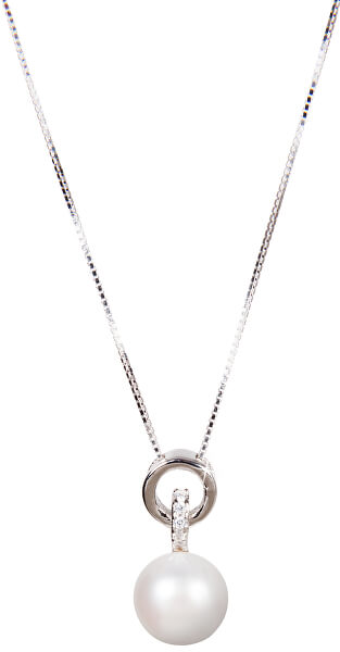 Strieborný náhrdelník s pravou perlou JL0454 (retiazka, prívesok)