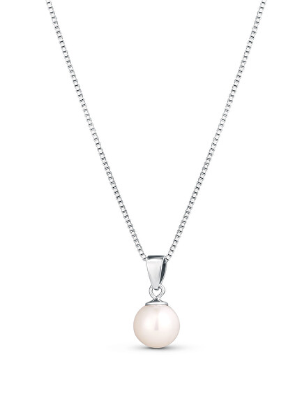 Strieborný náhrdelník s pravou perlou JL0834 (retiazka, prívesok)