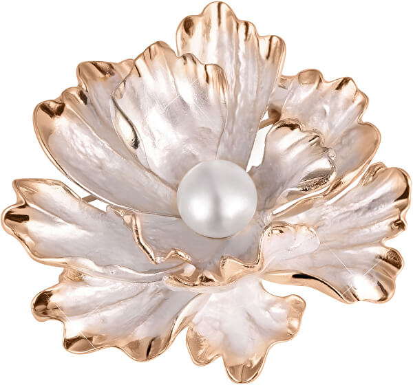 Unikátny brošňa kvet 2v1 s pravou perlou JL0573