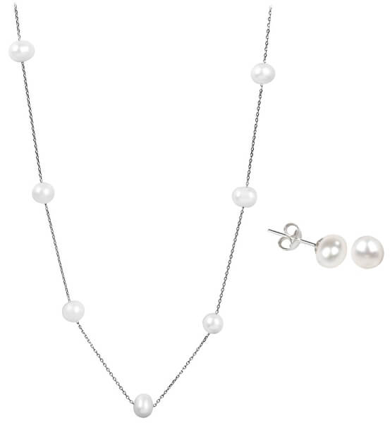 Zvýhodnená perlová súprava šperkov JL0026 a JL0355 (náhrdelník, náušnice)