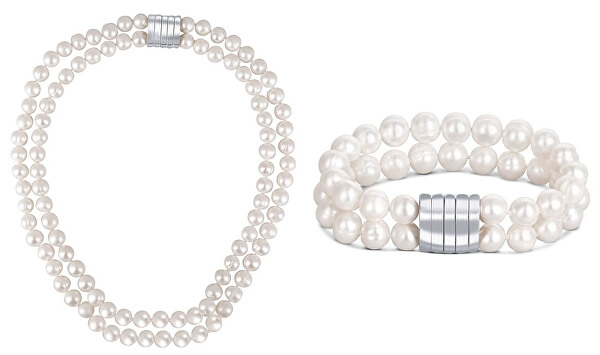 Zvýhodnená perlová súprava šperkov JL0598 a JL0656 (náramok, náhrdelník)