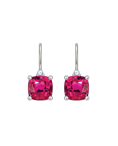 Orecchini in argento con zirconi fucsia e diamante taglio brillante SVLE0503SH8R100