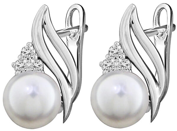 Stříbrné náušnice s pravými perlami SVLE0256SH8P100
