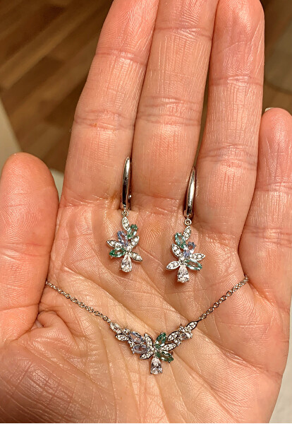 Orecchini scintillanti in argento con opale sintetico SVLE0358SH8ZM00
