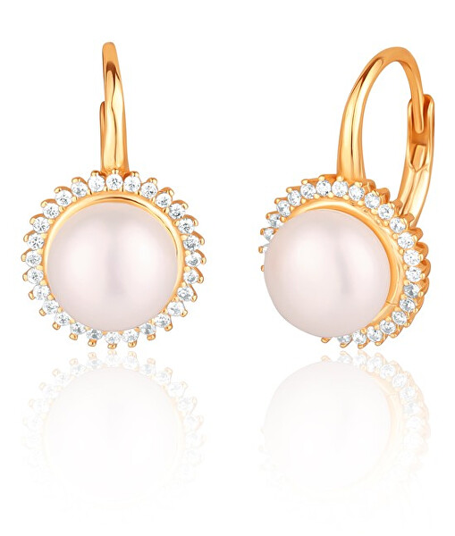 Orecchini placcati in oro rosa con perle e zirconi SVLE2122XH2RP00