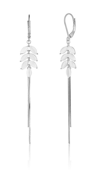 Lange silberne Ohrringe mit Zirkonen SVLE1902XE9BI00
