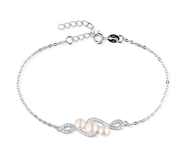 Bracciale elegante con zirconi e perle SVLB0401XD2P118