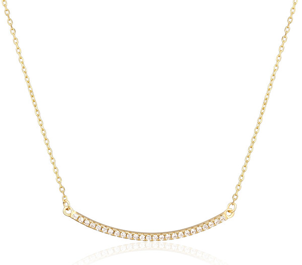Elegantný pozlátený náhrdelník so zirkónmi SVLN0424XH2GO45