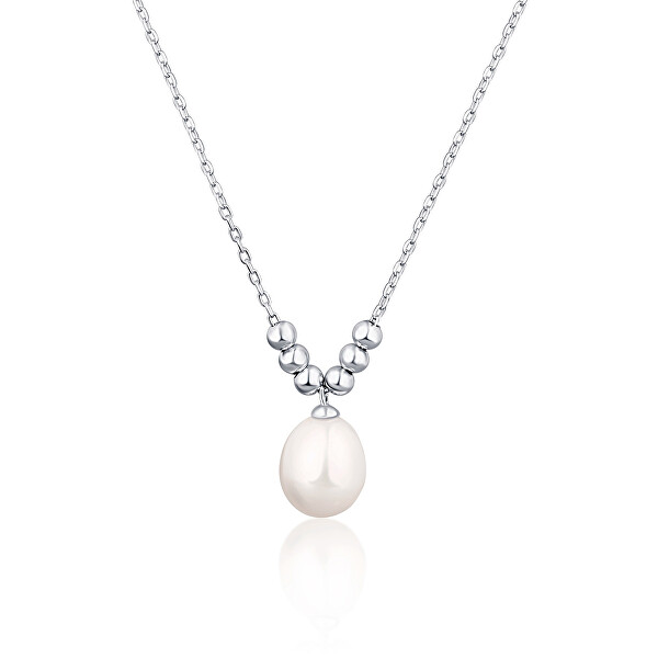 Elegantní stříbrný náhrdelník s pravou perlou SVLN0351XD2P145