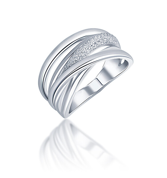 Elegáns ezüst háromszínű gyűrű cirkónium kövekkel SVLR0396XH2BI