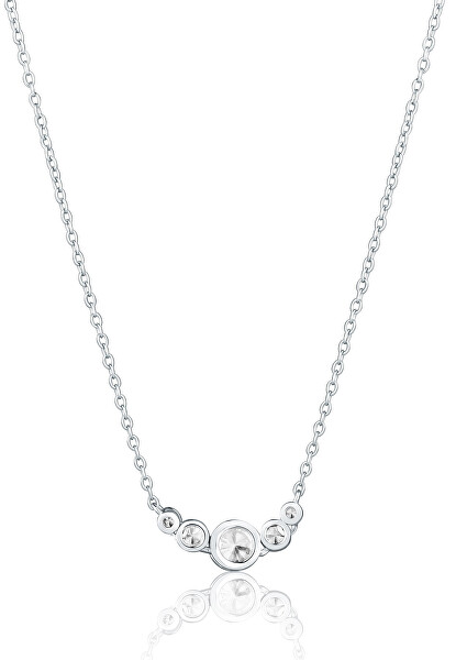 Fashion stříbrný náhrdelník se zirkony SVLN0462X75BI45