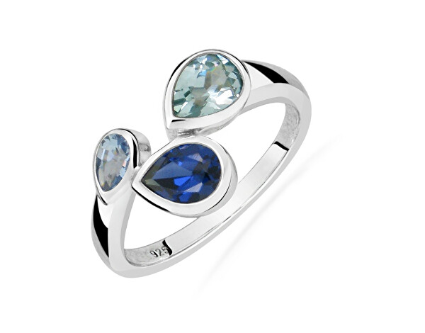 Hravý strieborný prsteň s farebnými zirkónmi SVLR0120SH8MZ