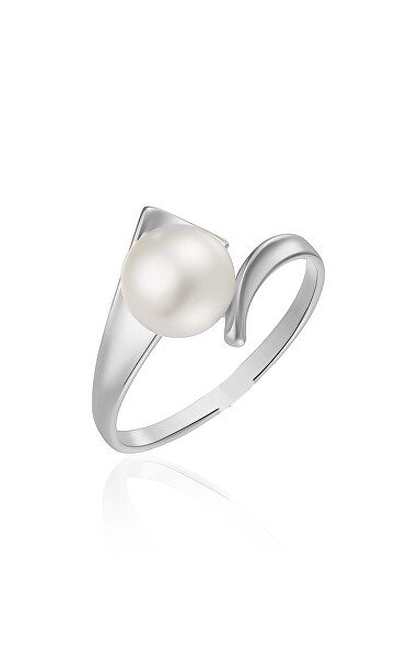 Jemný stříbrný prsten s pravou sladkovodní perlou SVLR0432XH2P1