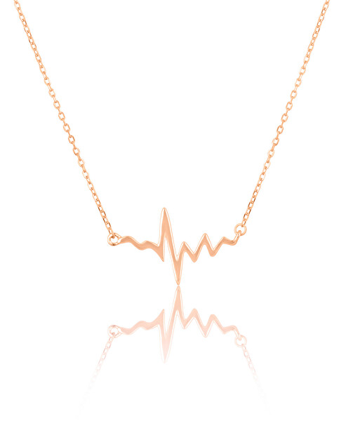 Módní bronzový náhrdelník EKG křivka SVLN0016SH2RO45