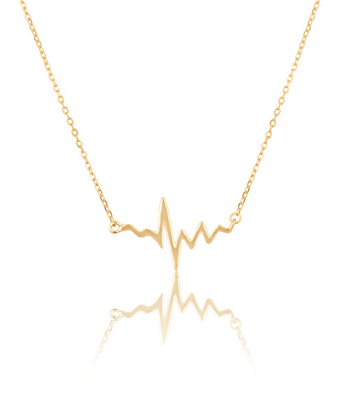 Módní pozlacený náhrdelník EKG křivka SVLN0016SH2GO45