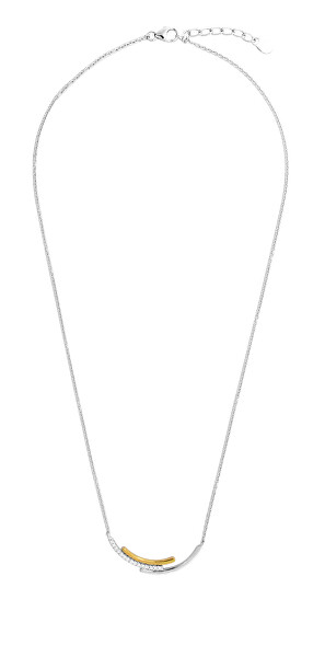 Módní stříbrný bicolor náhrdelník se zirkony SVLN0159XH8BK43