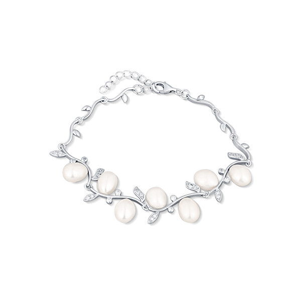 Bracciale di charme con perle autentiche e zirconi SVLB0563SD2P118