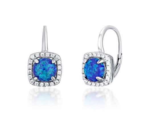 Incantevoli orecchini in argento con opali sintetici azzurri SVLE0513SH2O300