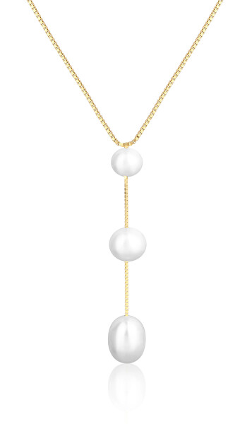 Collana placcata oro con perle d'acqua dolce SVLN0353XD2GP45