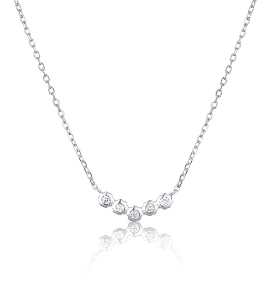 Půvabný stříbrný náhrdelník se zirkony SVLN0070XI2BI45