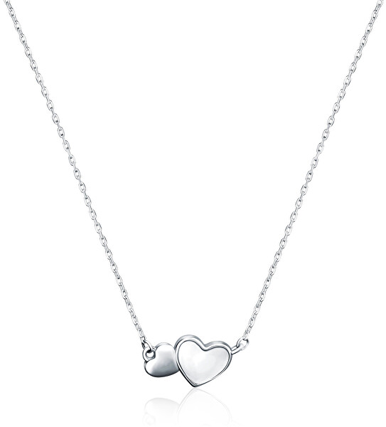 Romantikus ezüst nyaklánc Összekapcsolt szívek SVLN0204XH2PL45