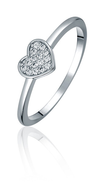 Romantický stříbrný prsten se srdíčkem SVLR0980X61BI