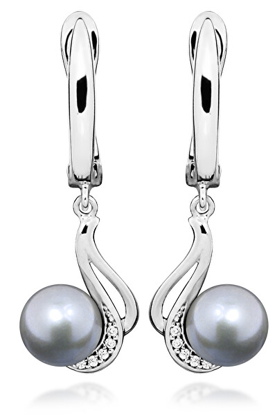 Stříbrné náušnice s říčními perlami SVLE0407SH8P600