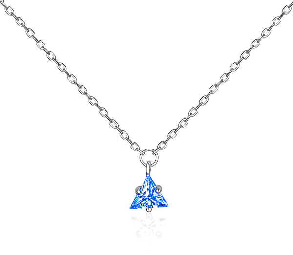 Strieborný náhrdelník s modrým zirkónom SVLN0362SH2M142