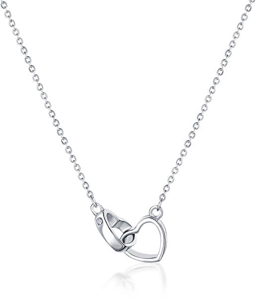 Stříbrný náhrdelník Spojená srdce SVLN0051XD50045