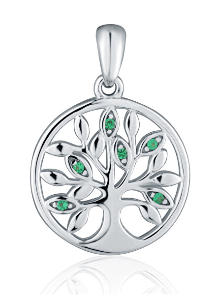 Ciondolo in argento con zirconia cubica verde Albero della Vita SVLP0740SH2Z300