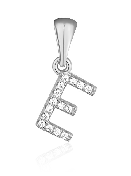Pandantiv din argint cu zirconi litera „E” SVLP0948XH2BI0E