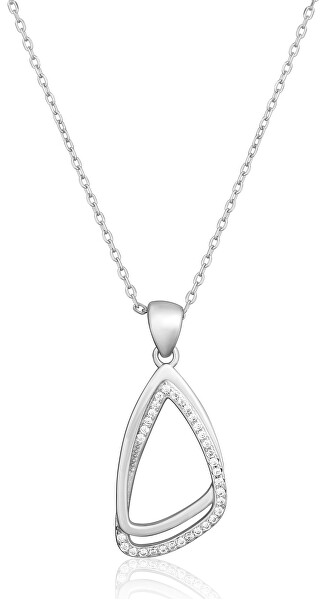 Štýlový strieborný náhrdelník so zirkónmi SVLN0447XH2BI45