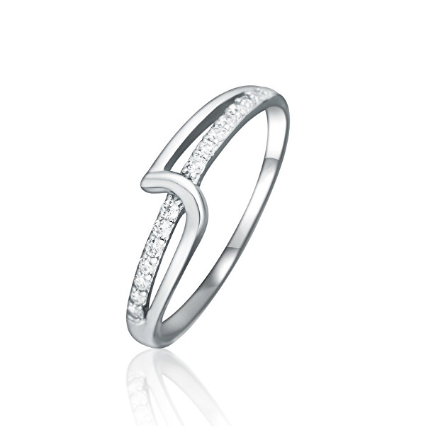 Anello elegante in argento con zirconi SVLR0885X75BI
