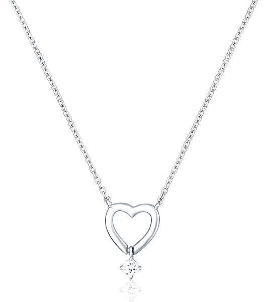 Zamilovaný stříbrný náhrdelník Srdce SVLN0391X61BI45