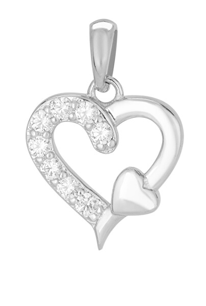 Zamilovaný stříbrný přívěsek Srdce se zirkony SVLP0536XH2BI00