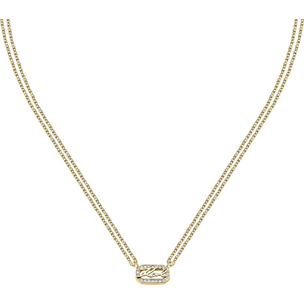 Dvojitý pozlacený náhrdelník pro ženy Crystals KLAYC12
